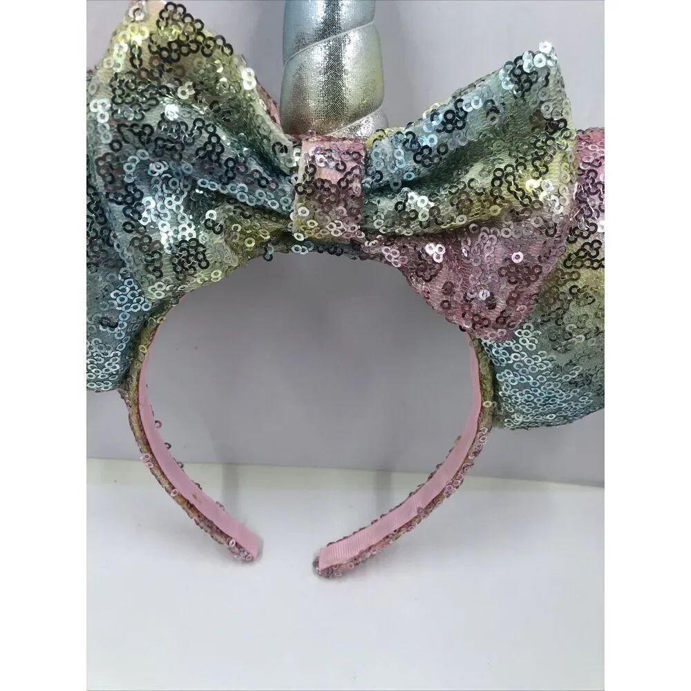 Disney Parks Unicorn Minnie Mouse Ears Headband-pastel Sequin Bow Horn